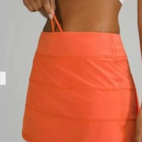 Lululemon PACE RIVAL SKIRT/SKORT-WARM CORAL/Red Size 4 - Picture 1 of 7